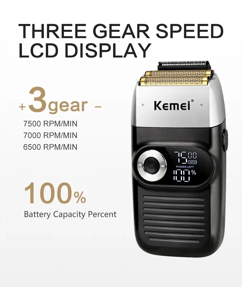 Kemei-Professional Hair Clipper Kit, Electric Shaver, Male Hair Cutting Machine, Men\'s Trimmer Machine, KM-2299, KM-2026,KM-5083