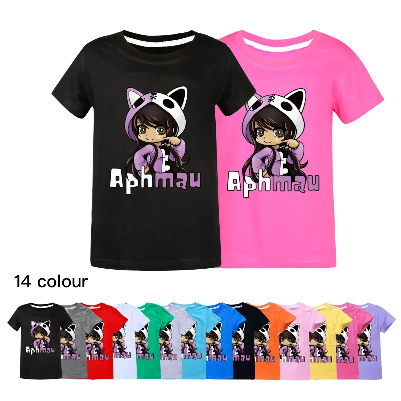 

APHMAU T Shirt Kids Cartoon Summer Clothes Baby Girls Funny O-neck T-shirt Teenager Boys Short Sleeve Tops Children's Clothing