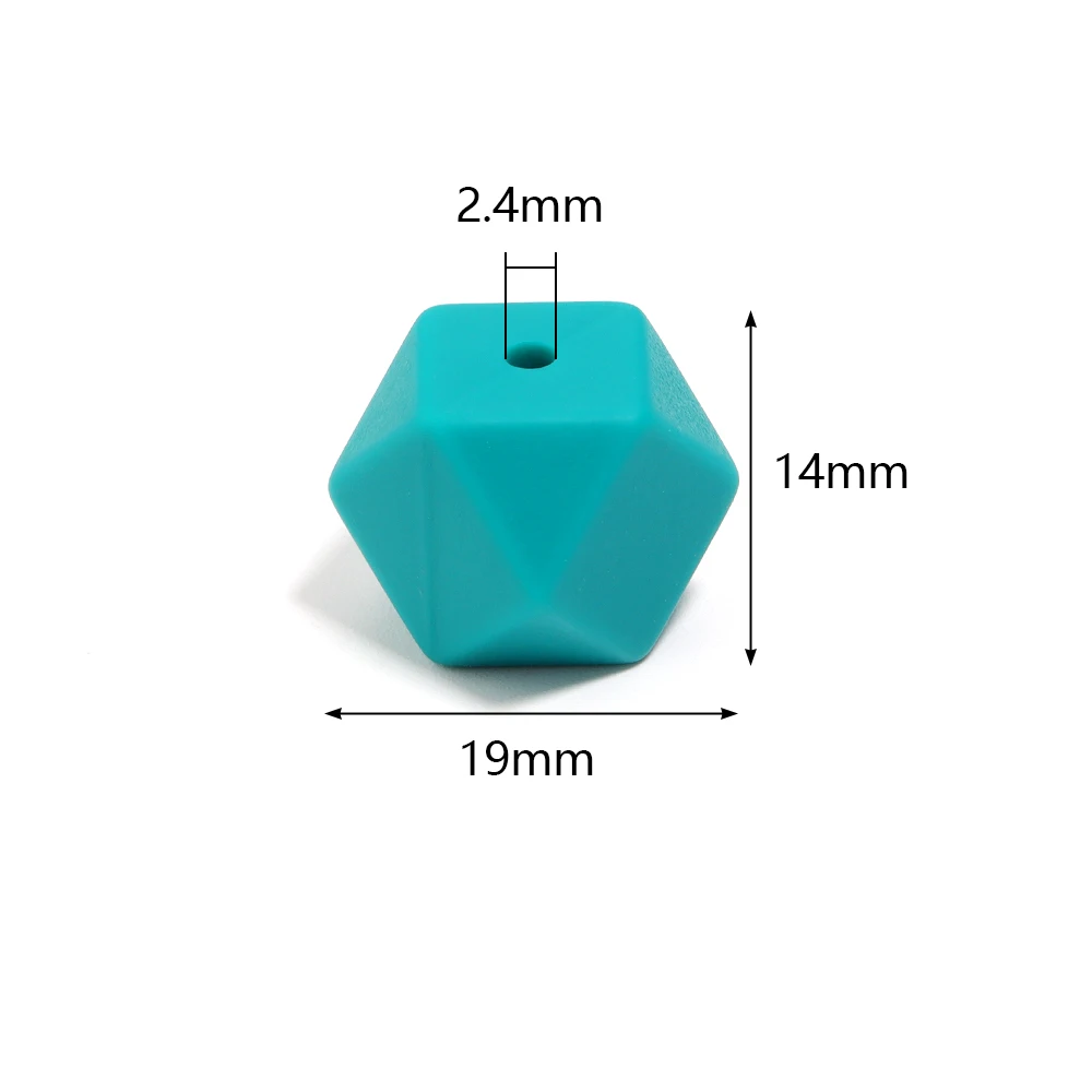 10 Stück/Set Bunte Sechseckige Silikonperlen Lose Abstandsperlen für Schmuckherstellung DIY Halskette Schnullerkette Zubehör – Detail 1
