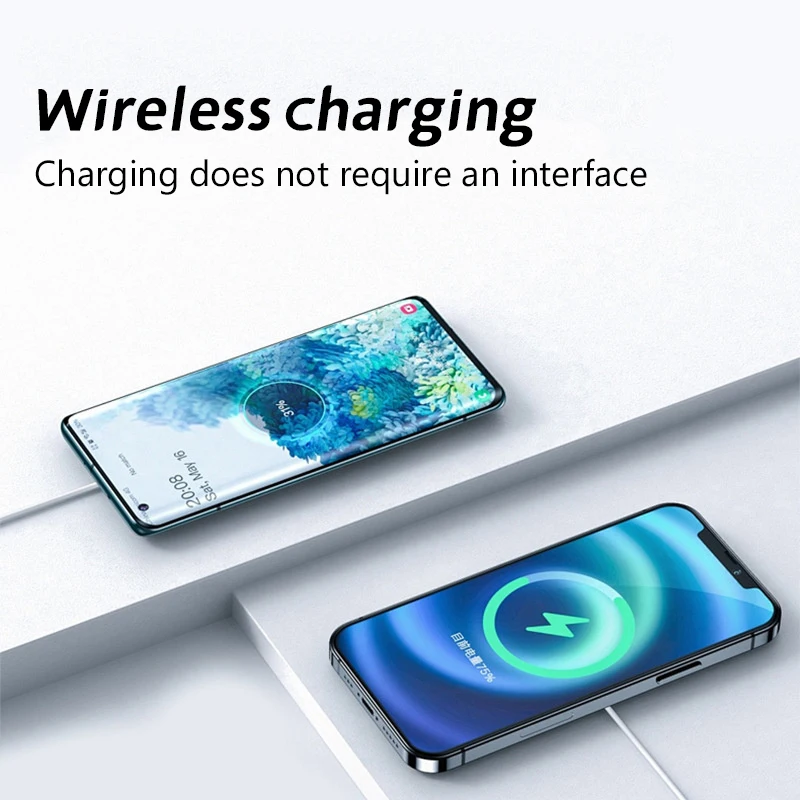 Магнитное беспроводное зарядное устройство USB + Type C для Magsafe IPhone 16 15 14 13 12 Pro Max прозрачная док-станция быстрой Фото №2