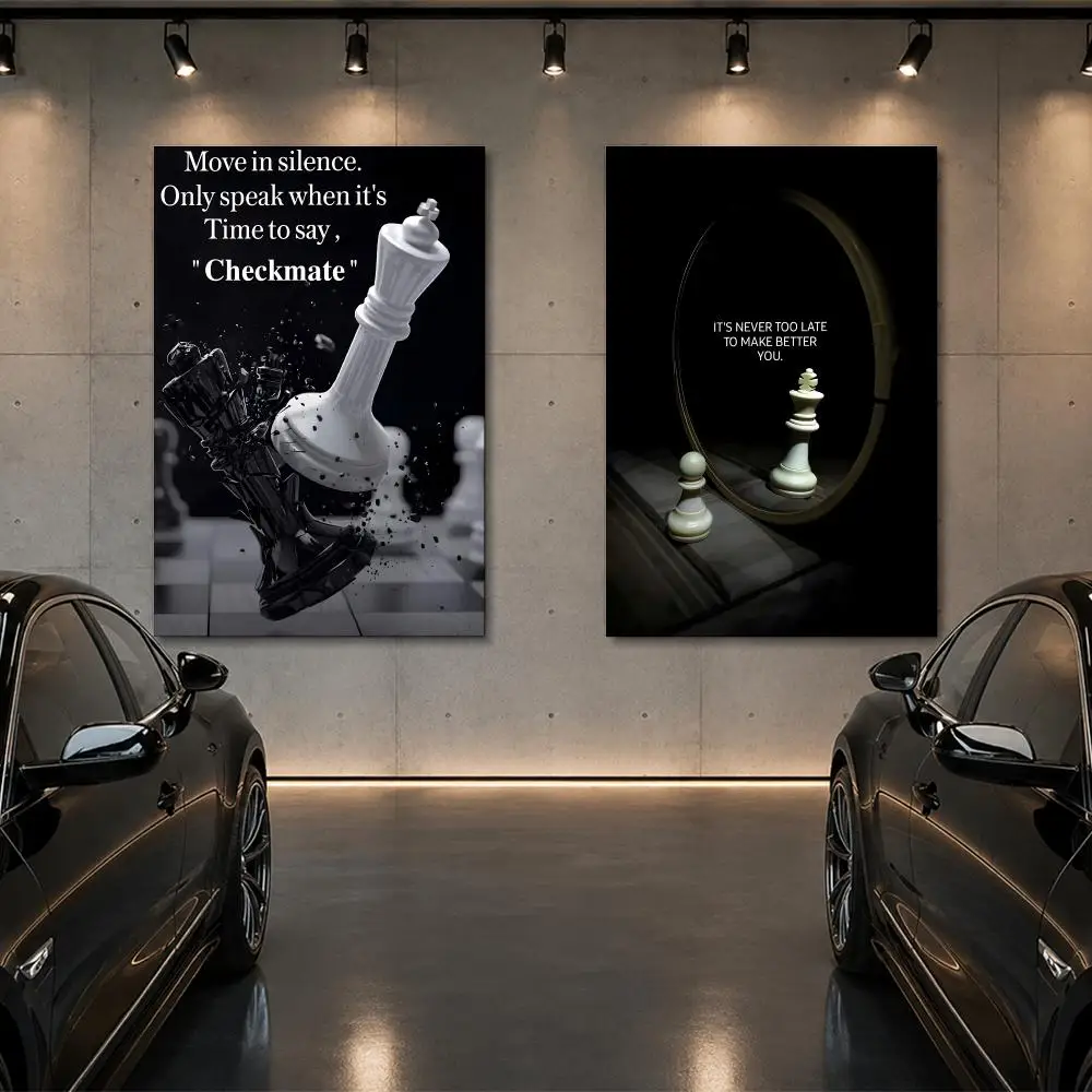 Chess Lovers MotivationalS Art Poster Room Decor Home Wall Art Printing Waterproof Garage BedRoom Posters Gift