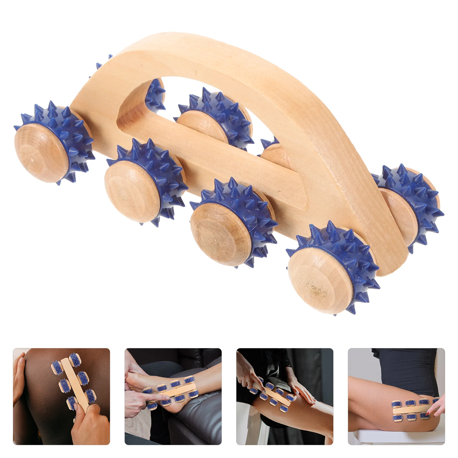 Neck Massager Rollers Scraping Device Hemu Muscle Back Tool Manual Handheld Tools Wooden