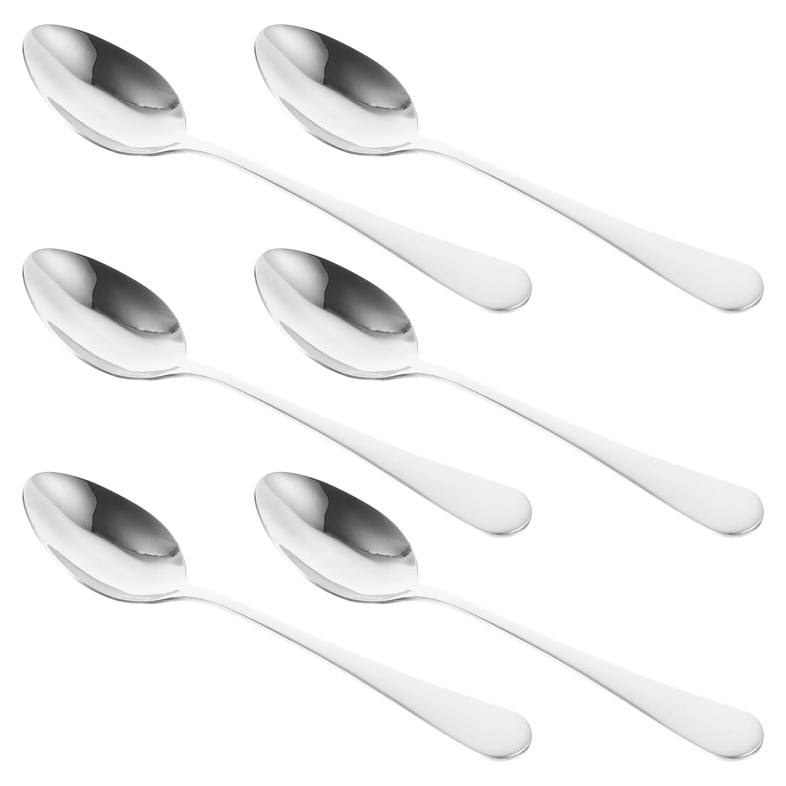 

6 Pcs Cake Dessert Spoon Set Serving Utensils Dinner Stainless Steel Soup Spoons