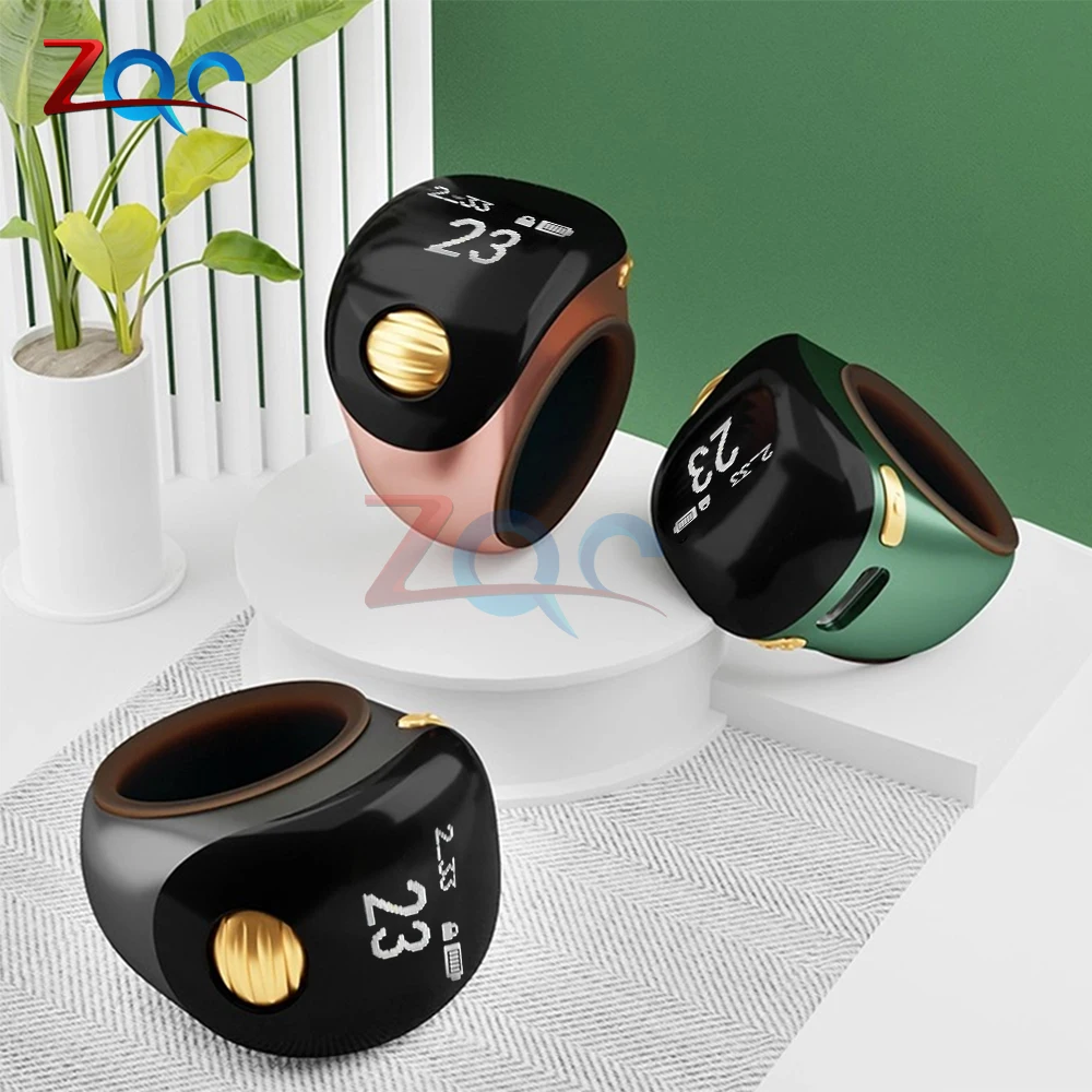 18/20/22mm Digital Counter Portable Points Rechargeable Ring Ring Idea Tally Counter Smart Touch Finger Counter for Muslims