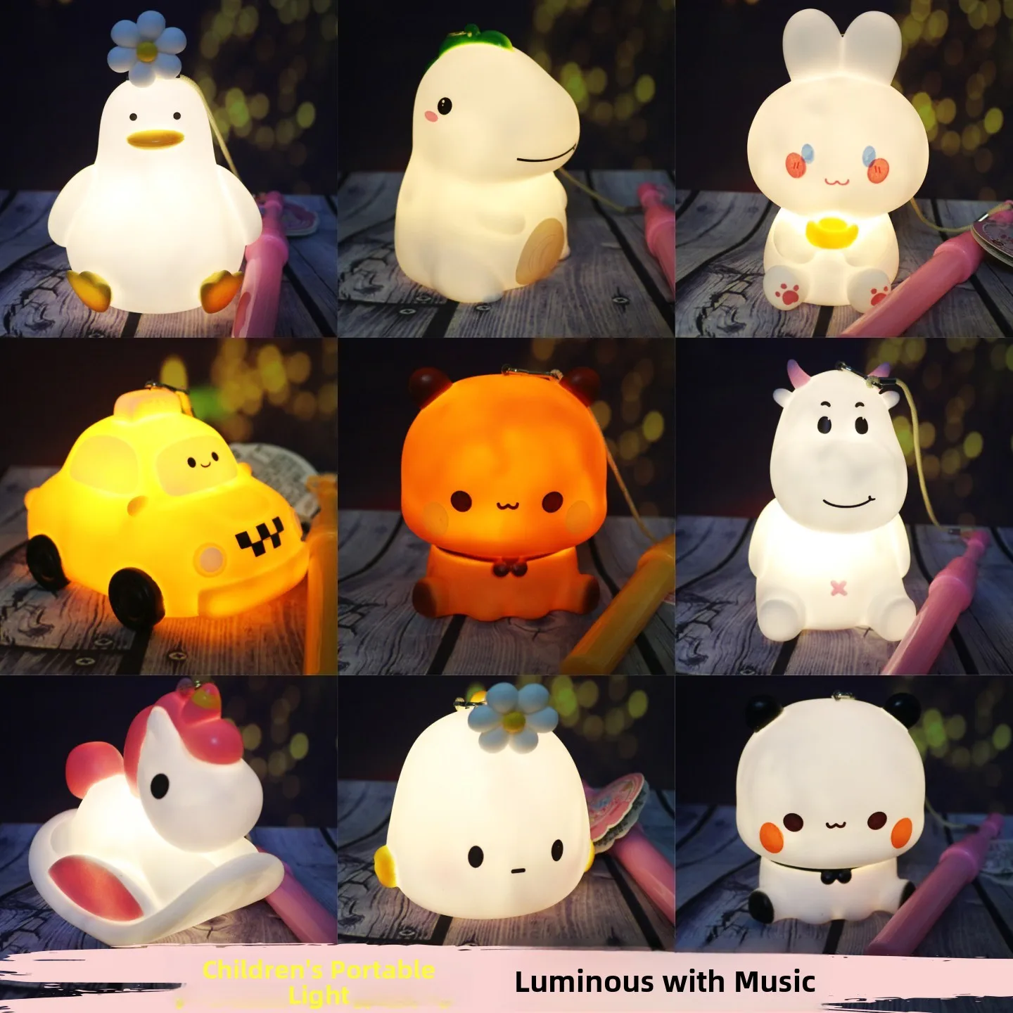 

Children's Handheld Glowing Cartoon Rabbit Lantern Creative Toy New 2025 Cute Little Flower Lamp Festival Celebration Gift