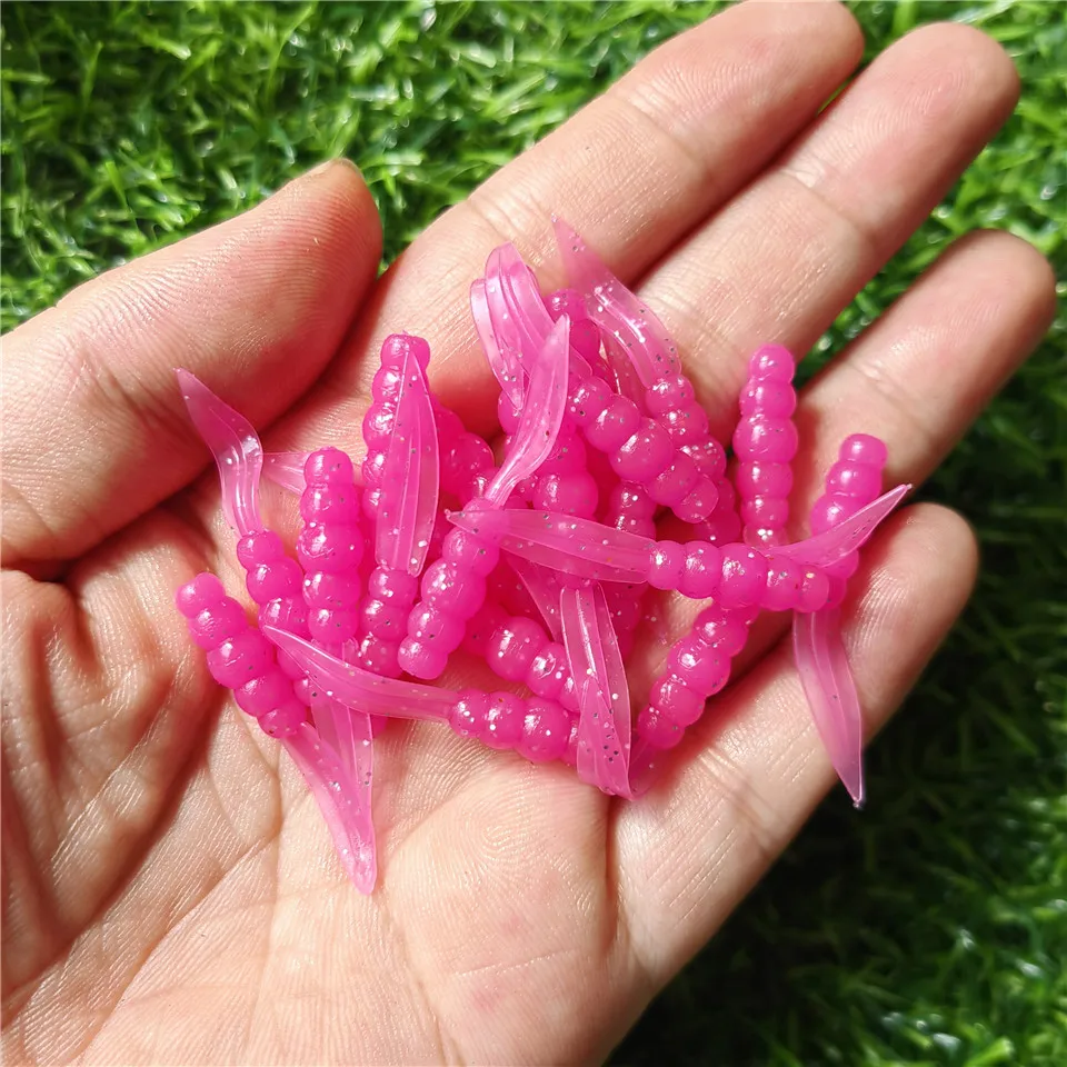 MUKUN 20PCS New Mini Soft Fishing Lure 0.3g/35mm Silicone Bait Swimbait Wobblers Worm bass Carp Rockfishing Fishing Tackle