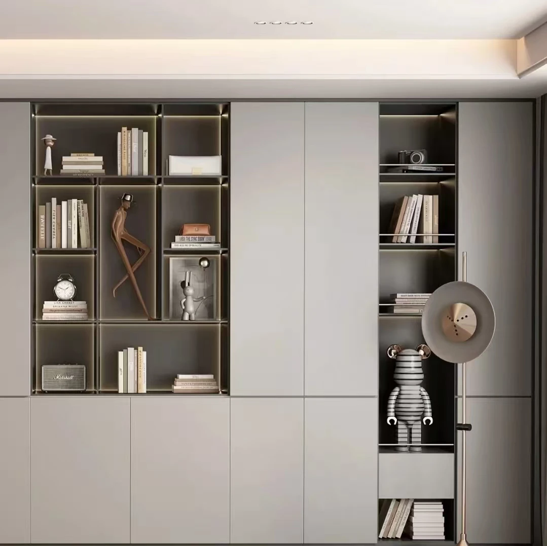 Customized Stainless Steel Display Bookshelf Metal Niche Wall Cabinet Design for Kitchen & Living Room Bookcases & Bookshelves