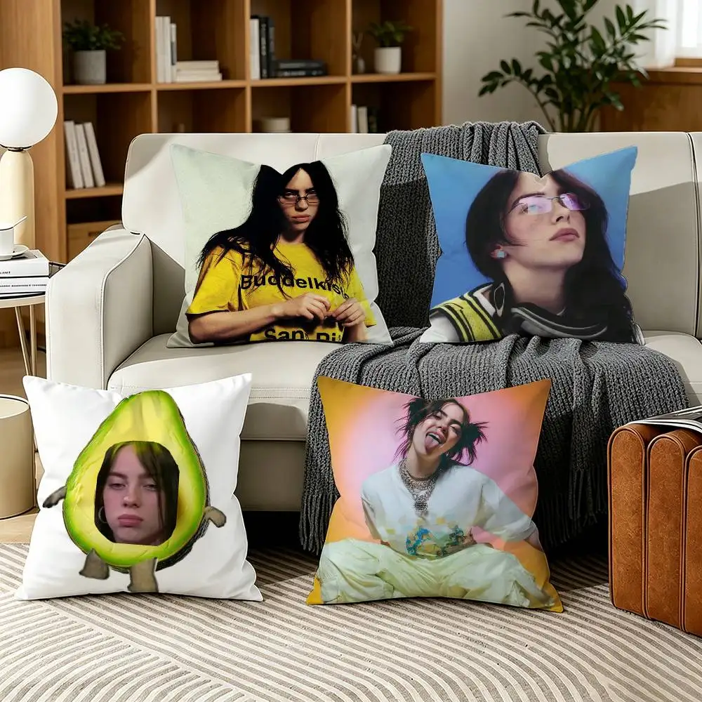 Banana Singer B-BillieS E-Eilish Pillow Case for Sofa Living Room Home office Decor Protective Cover