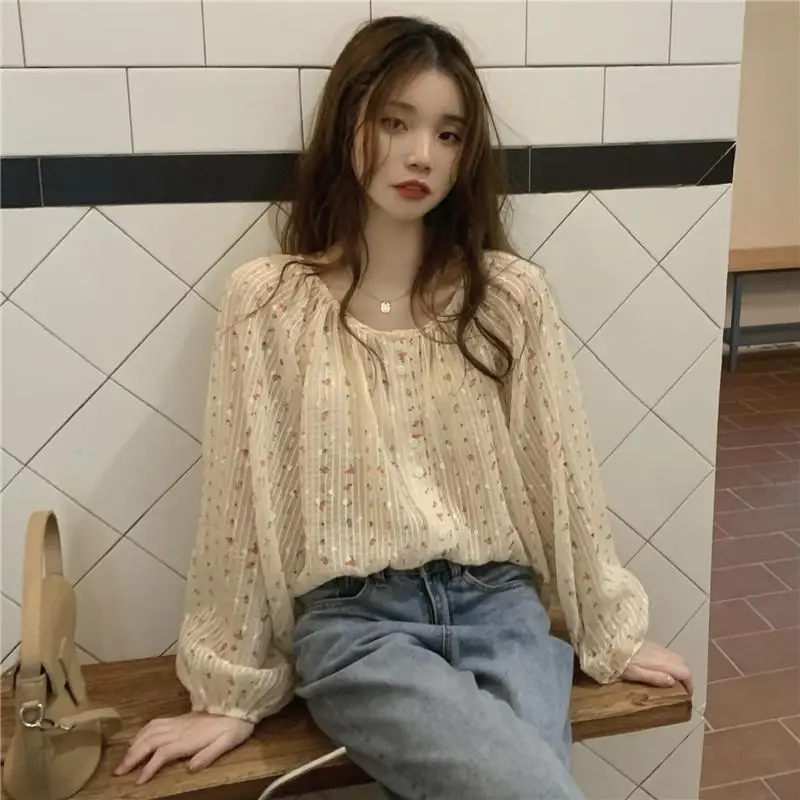 

Long Sleeve Shirts Womens Silk Patchwork Slim Fit Collar Chinese Modern Feminine Vintage Casual Spring Outfit Chic Soft