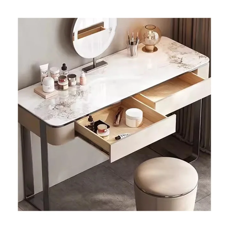 2024 New Style Modern Simple Solid Wood Dressing Table Wind Rock Board Wind Rock Board Dressing Table Small Table