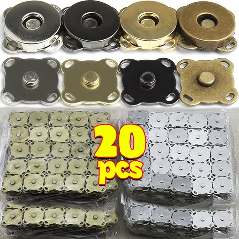1-20set Bags Magnetic Snap Button Fasteners Clasps Buttons Handbag Purse Wallet Craft Bag Parts Mini Adsorption Buckle Wholesale