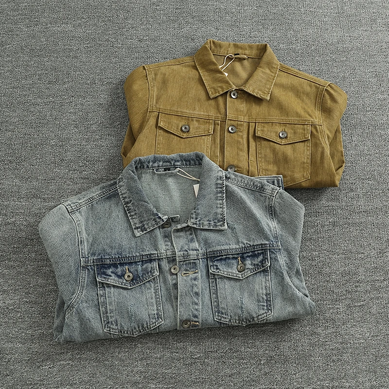 

Джинсовая рабочая одежда с талией в стиле ретро, мужская повседневная одежда Ameika Khaki, винтажная одежда, осенне-зимнее новое поступление, верхняя одежда, пальто