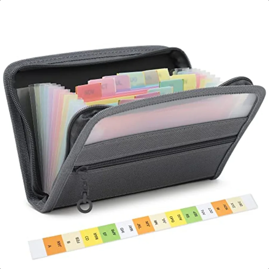 

Small Accordion File Organizer 13 Pocket A6 Size Receipt Coupon Holder Organizer Portable Mini Expanding File Folder for Storag
