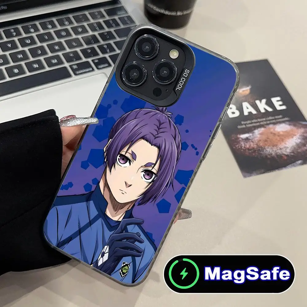 

Чехол для телефона Blue Lock Reo Mikage для iPhone 17, 16, 15, 14, 13, 12, 11 Air Pro Max Plus MagSafe, полупрозрачный цветной чехол, роскошный чехол