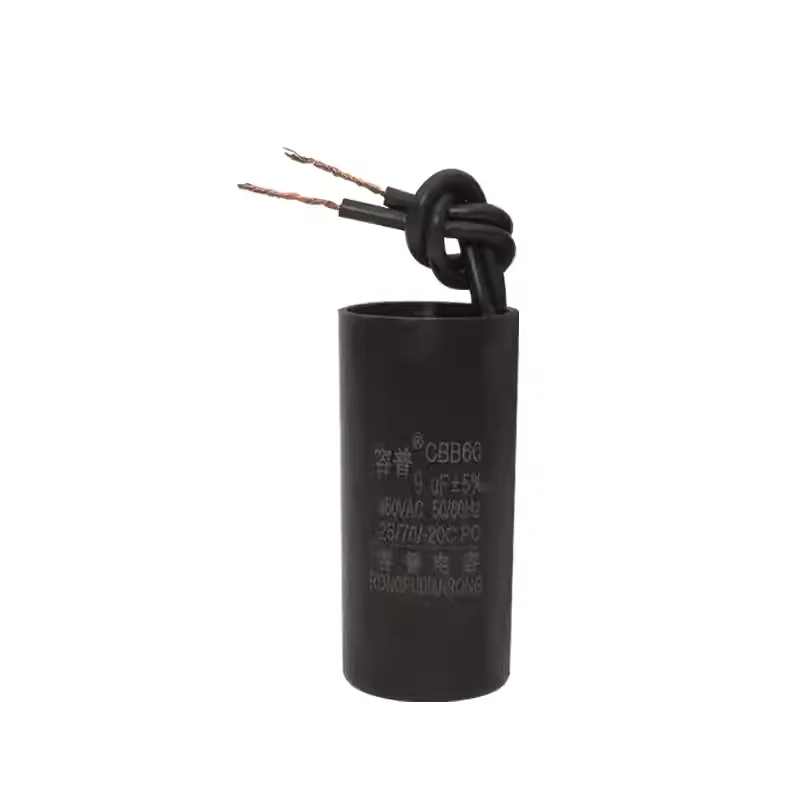 CBB60 9UF450VAC heating pump, washing machine, water pump, capacitor, ultra small size, high temperature resistance