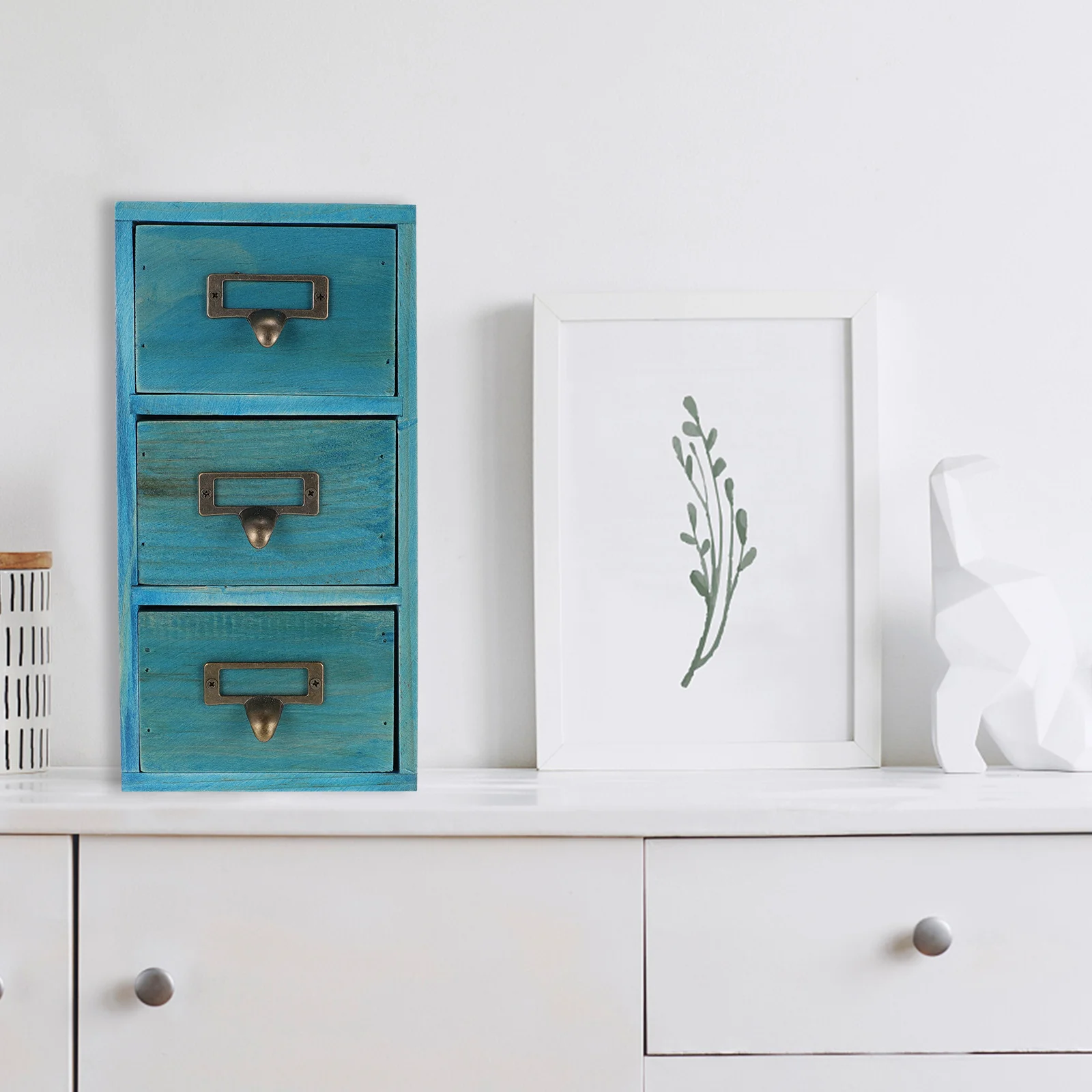 

Wooden Storage Box Desktop Organizer Simple Design Home Office Compartment Container Multi Functional Sundries Holder