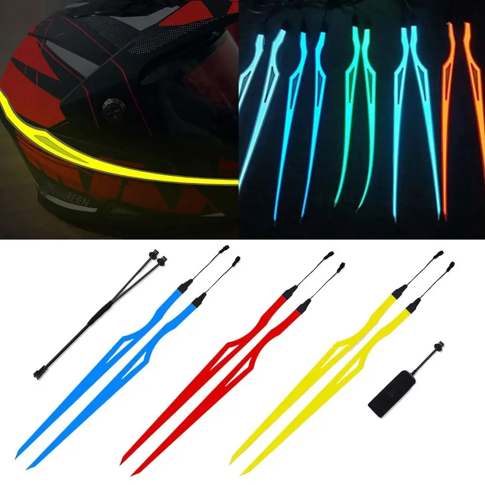 Flashing Motorcycle Helmet Light Reflector Battery Powered Cold Light Mod Kit Luminous Sticker Decoration Accessories