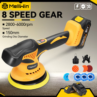 MELLWIN 150mm Cordless Electric Car Polisher 8 Adjustable Electric Waxing Sanding Sealing Glaze Tool For Makita 18V Battery Pin