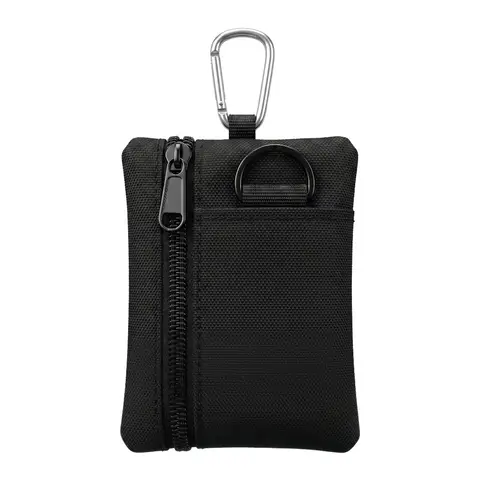 Waterproof Lightweight Oxford Mini Tactical Pouch Carabiner Molle Zipper Key Coin Card Bag Outdoor Hiking Men Travel Wallet