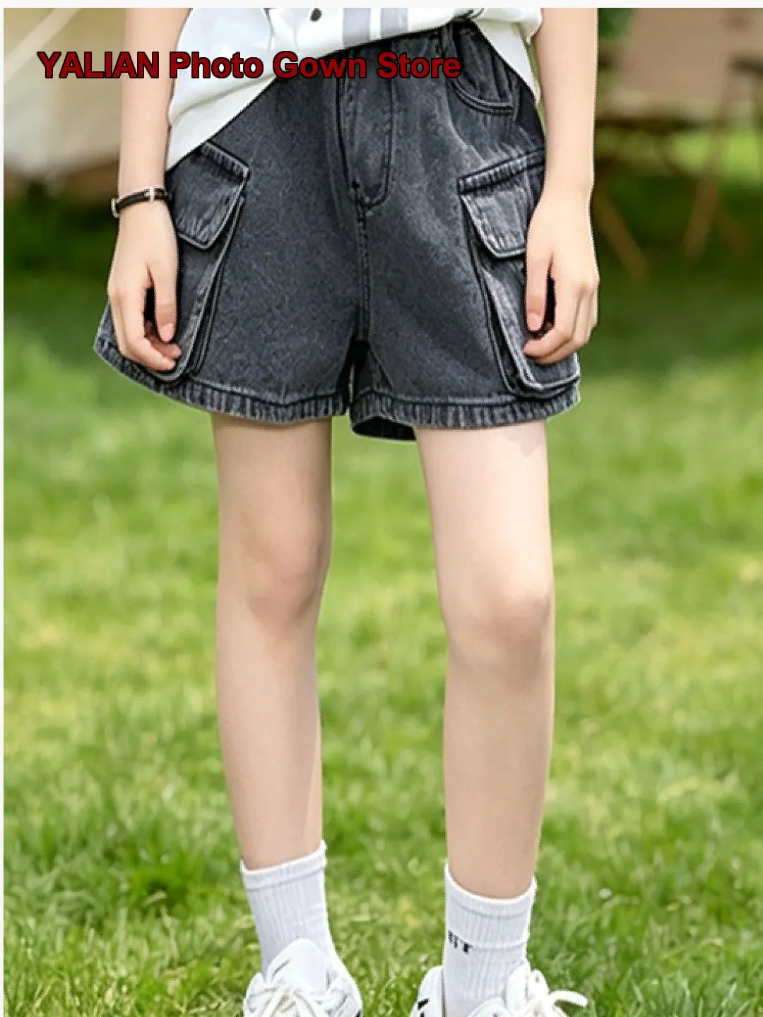 Girls Shorts Kids Summer High Waist Ripped Distressed Loose Fit Trendy Cool Casual Older Kids