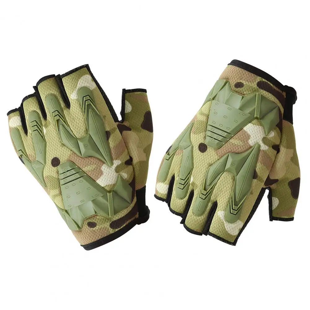 Outdoor Gloves Anti skid Adjustable Thickened Shooting Hunting Fingerless Training Mitten Cycling Gloves Half Finger