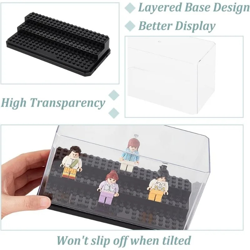 علبة عرض أكريليك لشخصيات الحركة المصغّرّة ، صندوق قابل للإزالة ، عرض مكعّب ، كتل ، 1 أو