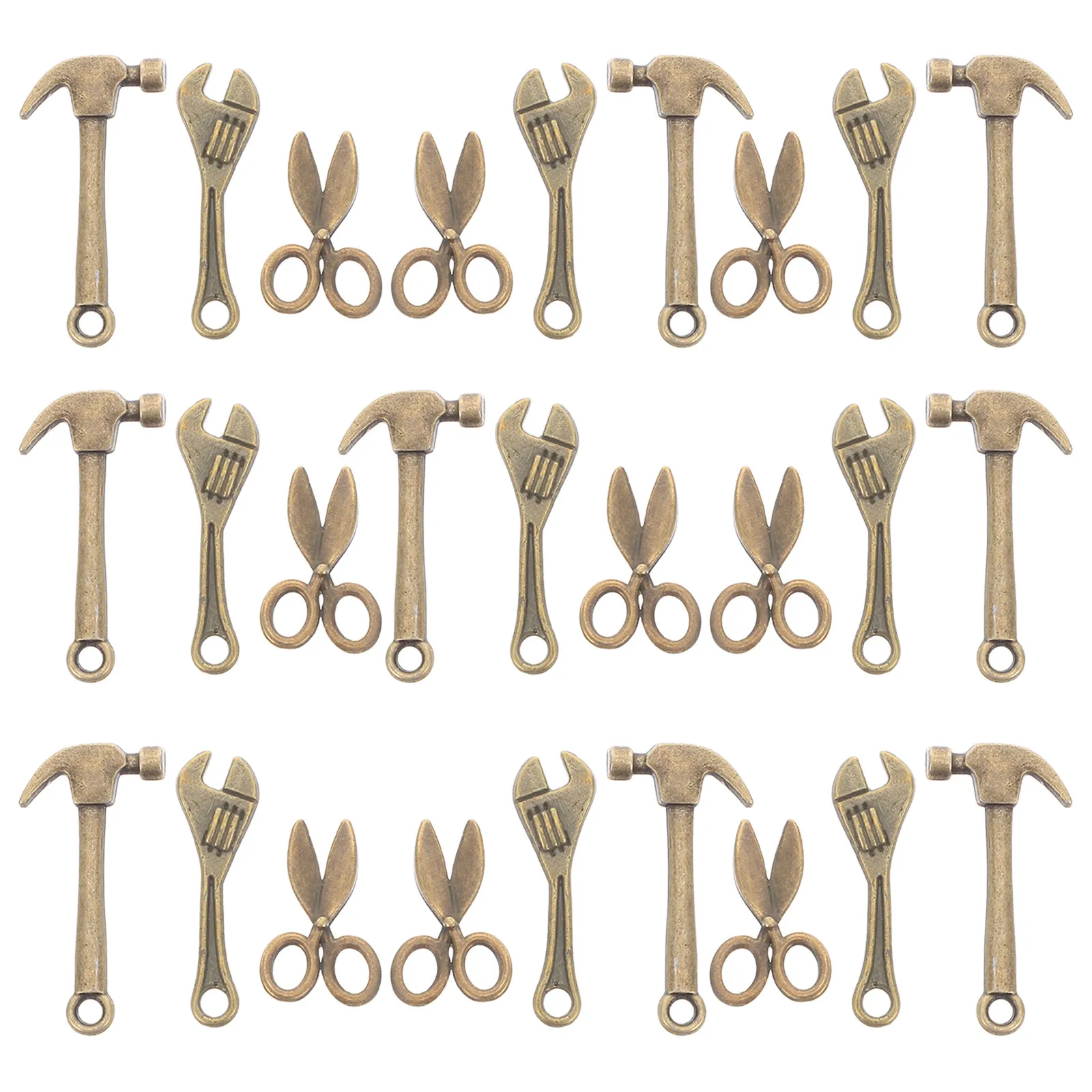 

10Sets Miniature Dollhouse Tool Kit Realistic Alloy Hand Tools for Miniature Crafting DIY Repair Scissors Hammer Wrench Compact