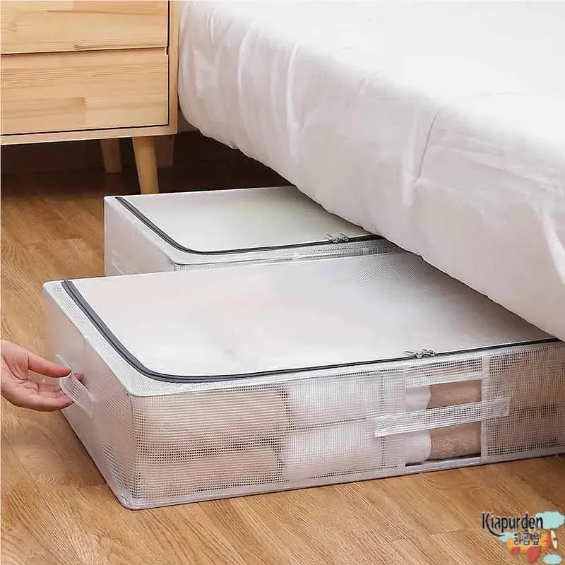 30–90L PVC transparent under-bed storage box, dustproof waterproof drawer-type foldable organizer, high-capacity container