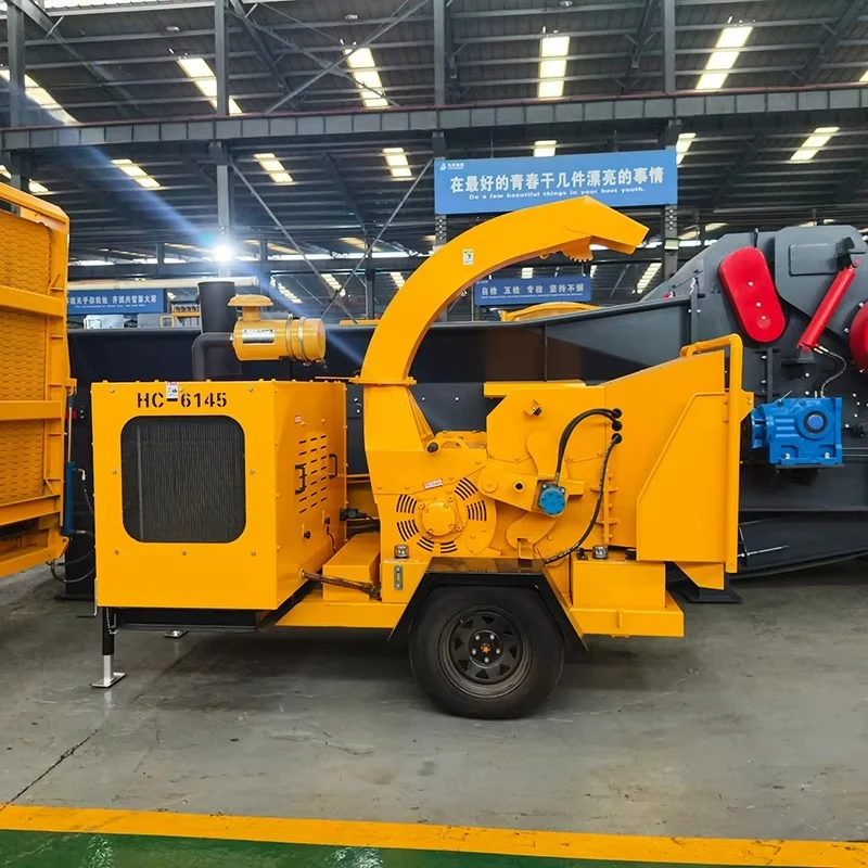 High Capacity Wood Chipper Machine Mobile Branch Shredder Crusher for Forestry Farm Orchard Garden Maintenance