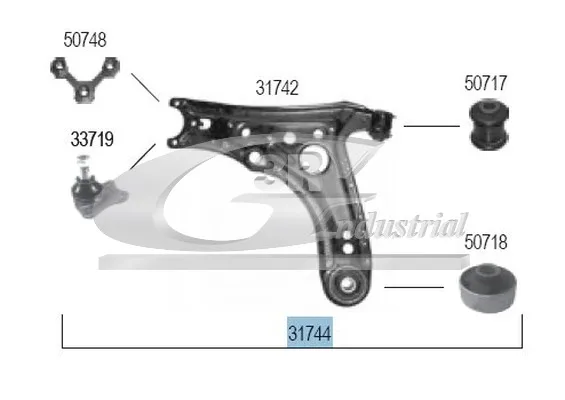 FRONT LEFT SUSPENSION ARM 6N0407151 + 6N0407366