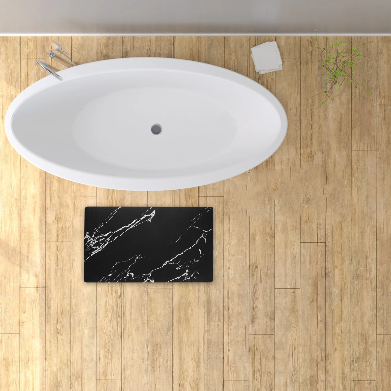 

Front Door 50x30cm Gray Marble PU Anti Bath Mat Quick Drying Water Absorption Floor Pad Decorative Entryway Rugs Non