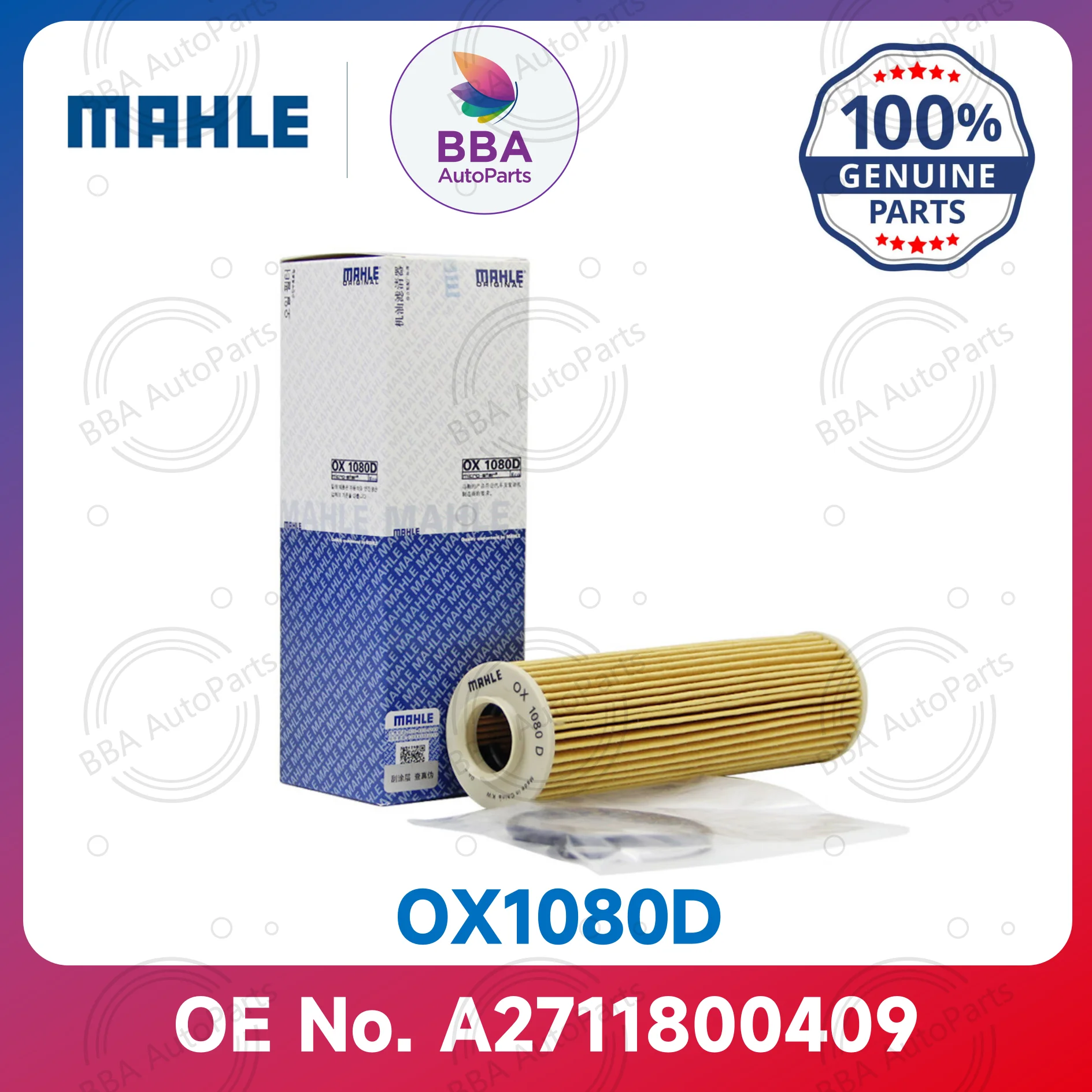 

Масляный фильтр Mahle OX183/5D/OX1080D, совместимый с Benz C180 C200 C260 E250 E260 OE A 2711800409 A 2711800309 A 2711800509