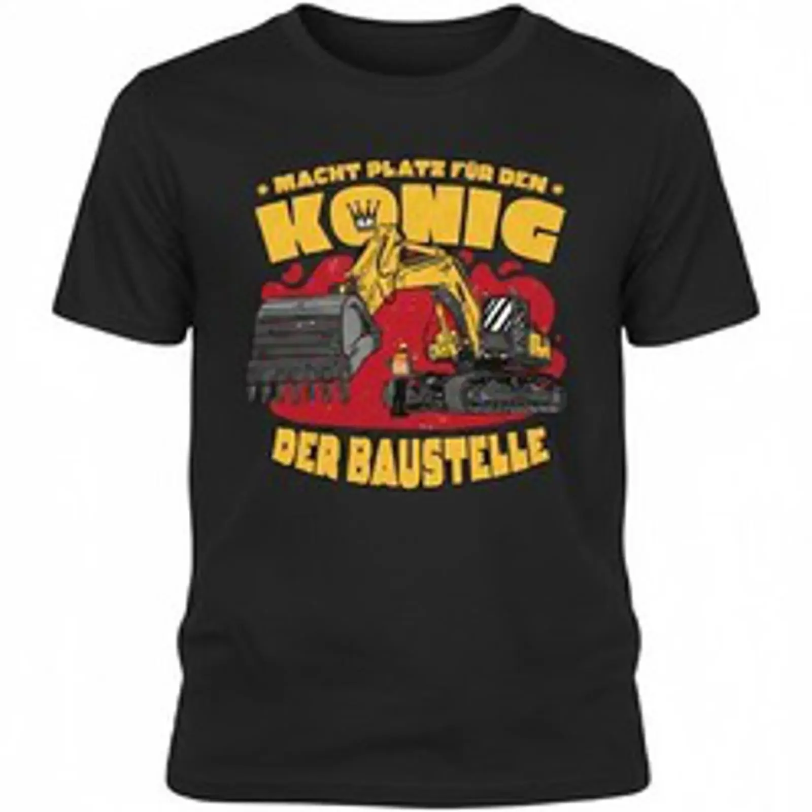 Herren T Shirt Bagger König der Baustelle Spruch Bauarbeiter Lustig Geschenk vintage Washed Stylish Slightly fashion homme