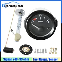 240-33 OHM Fuel Level Gauge with White LED 52mm Fuel Tank Meter Indicator Oil Level Sensor for Universal Gasoline Car 12V