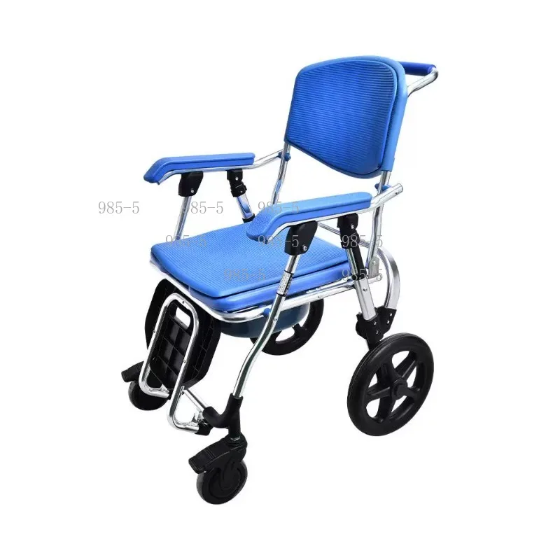 Household Movable Folding Toilet Seat, Elderly Seated Toilet Chair, Wheelchair and Shower Chair for Pregnant Women