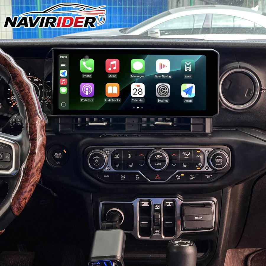 For Jeep Wrangler 2018-2022 Carplay Android Auto Car Radio Multimedia Stereo Bluetooth Video Player WIFI GPS Navigation 12.3inch