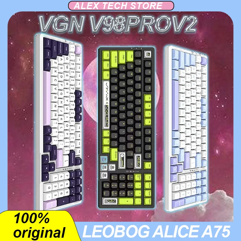 

VGN V98PRO V2 Mechanical Keyboard Tri-Mode 2.4g Wireless Bluetooth 99 Keys Hot Swap PBT Ergonomics Customized Gaming Keyboard