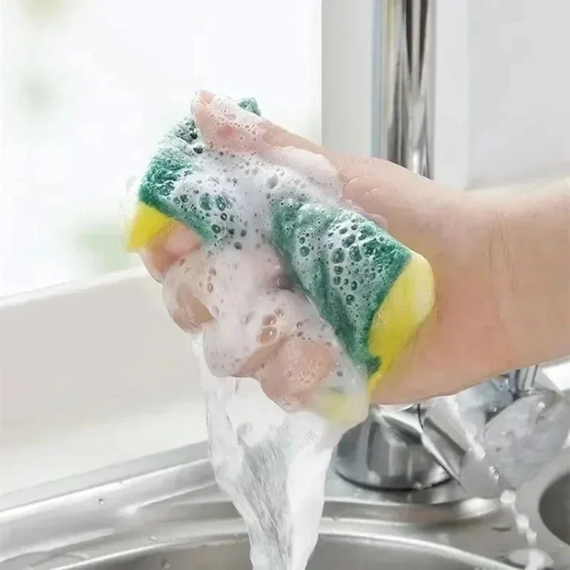 10 Pcs Highly Absorbent Double Sided Sponge Magic Cleaning Pot Rust Sponge Cleaning Brush Kitchen Cleaning Tool