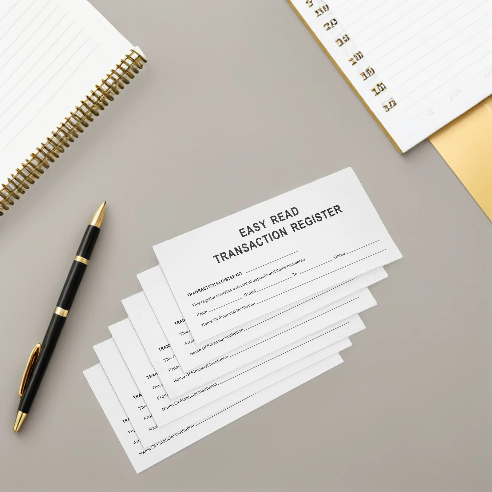 Cuaderno de cheques de registro financiero, seguidor de gastos portátil con impresión grande, gestión de verificación de papel, moneda de cuaderno