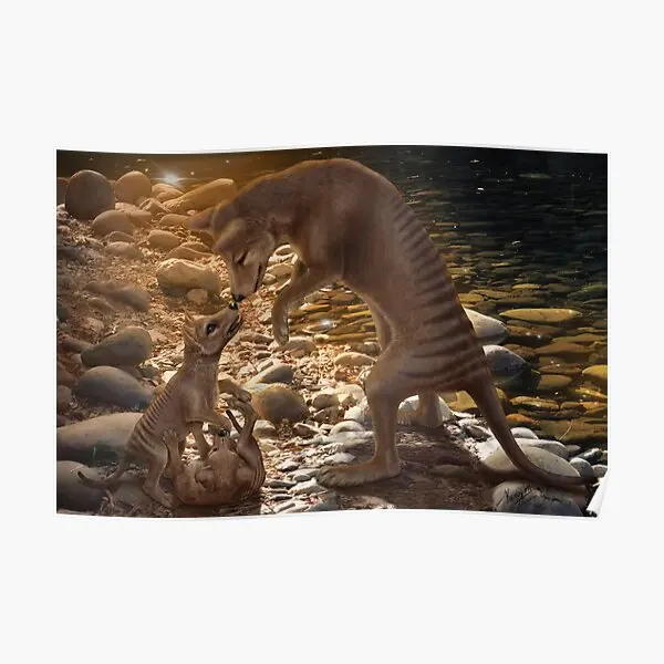 Afternoon Playtime Thylacine  Poster Painting Modern Decor Picture Room Print Mural Wall Decoration Home Art Funny No Frame