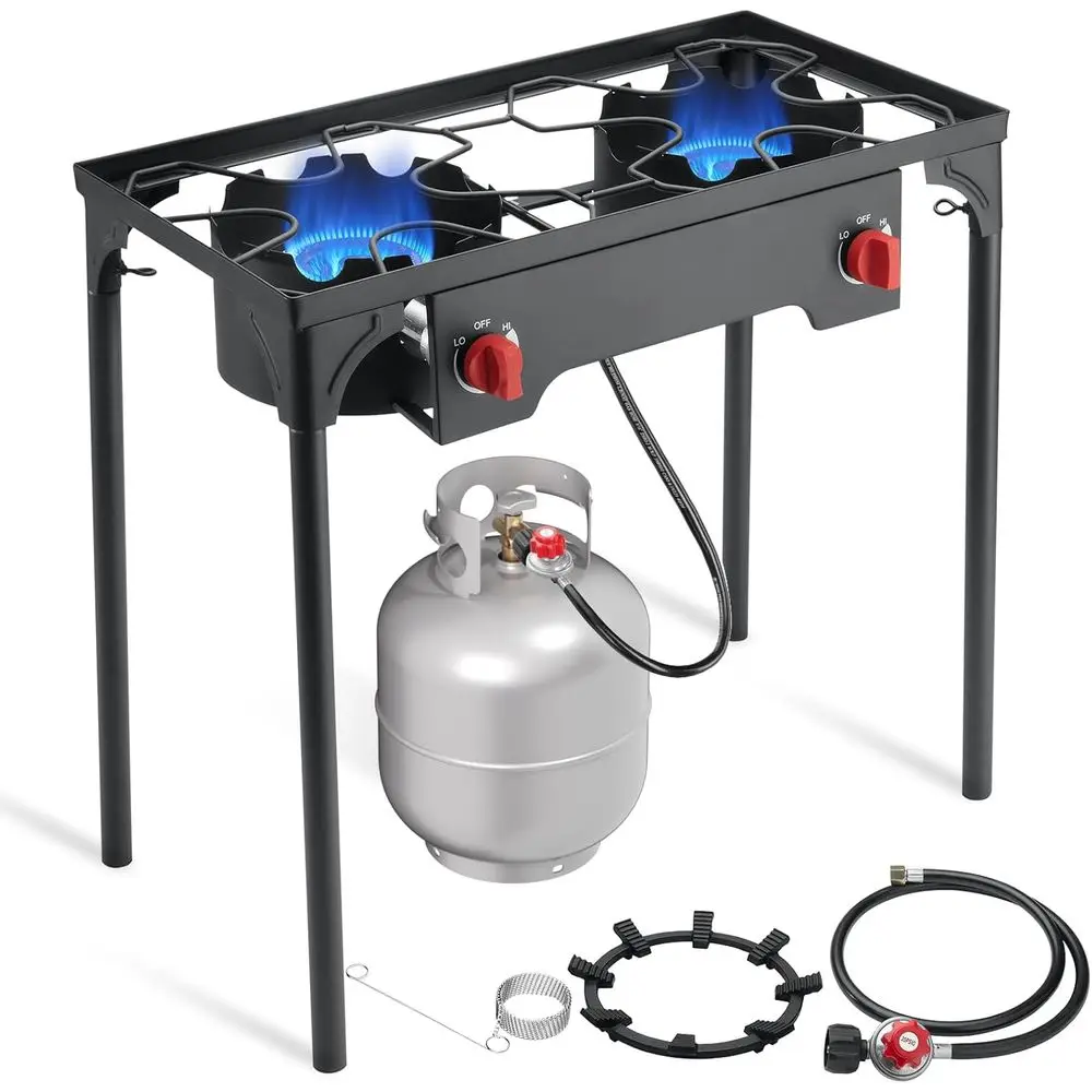 

Portable 2-Burner Propane Camp Stove with 150,000 BTU Power for Outdoor Adventures