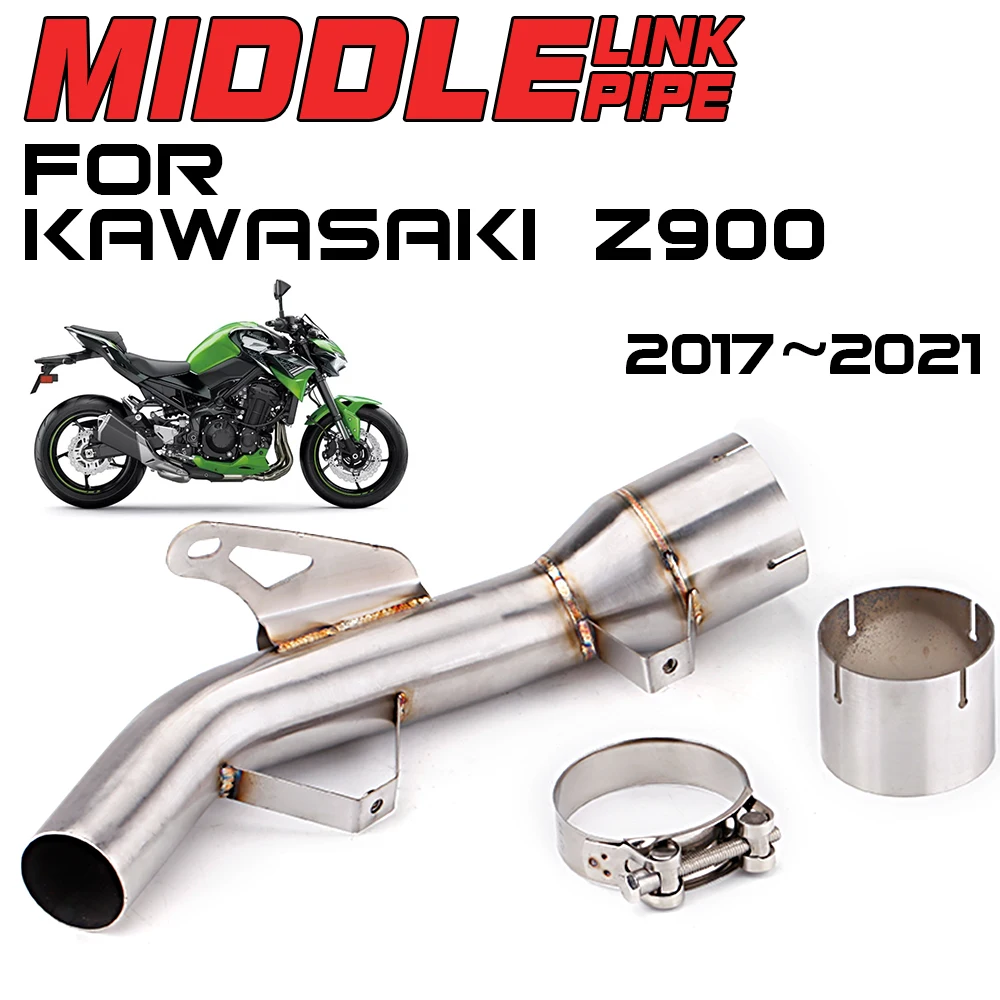 Slip On For Kawasaki Z900 A2 Z900e 2017 - 2021 Motorcycle Exhaust Escape Mid Link Pipe Connect Original Muffler Stainless