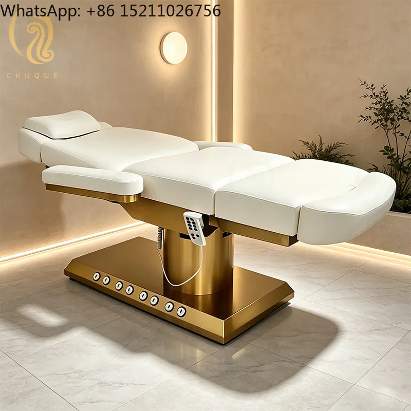 Spa Bed Beauty Stretcher Aesthetic Beauty Care Electric Massage Table Synthetic Leather Salon Furniture