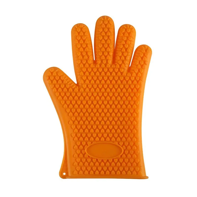 Heart-shaped Silicone Oven Mitts for Baking, Microwave Heat-resistant, Five-finger High-temperature Protective Gloves