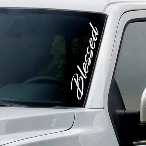 Blessed Windshield Banner Vinyl Decal Sticker Car Truck Window White 22 inches