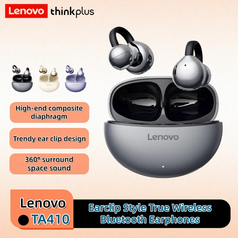 

Оригинальные беспроводные Bluetooth-наушники Lenovo TA410 с креплением на ухо, ENC, Hi-Fi стереозвуком и микрофоном для спорта/велоспорта