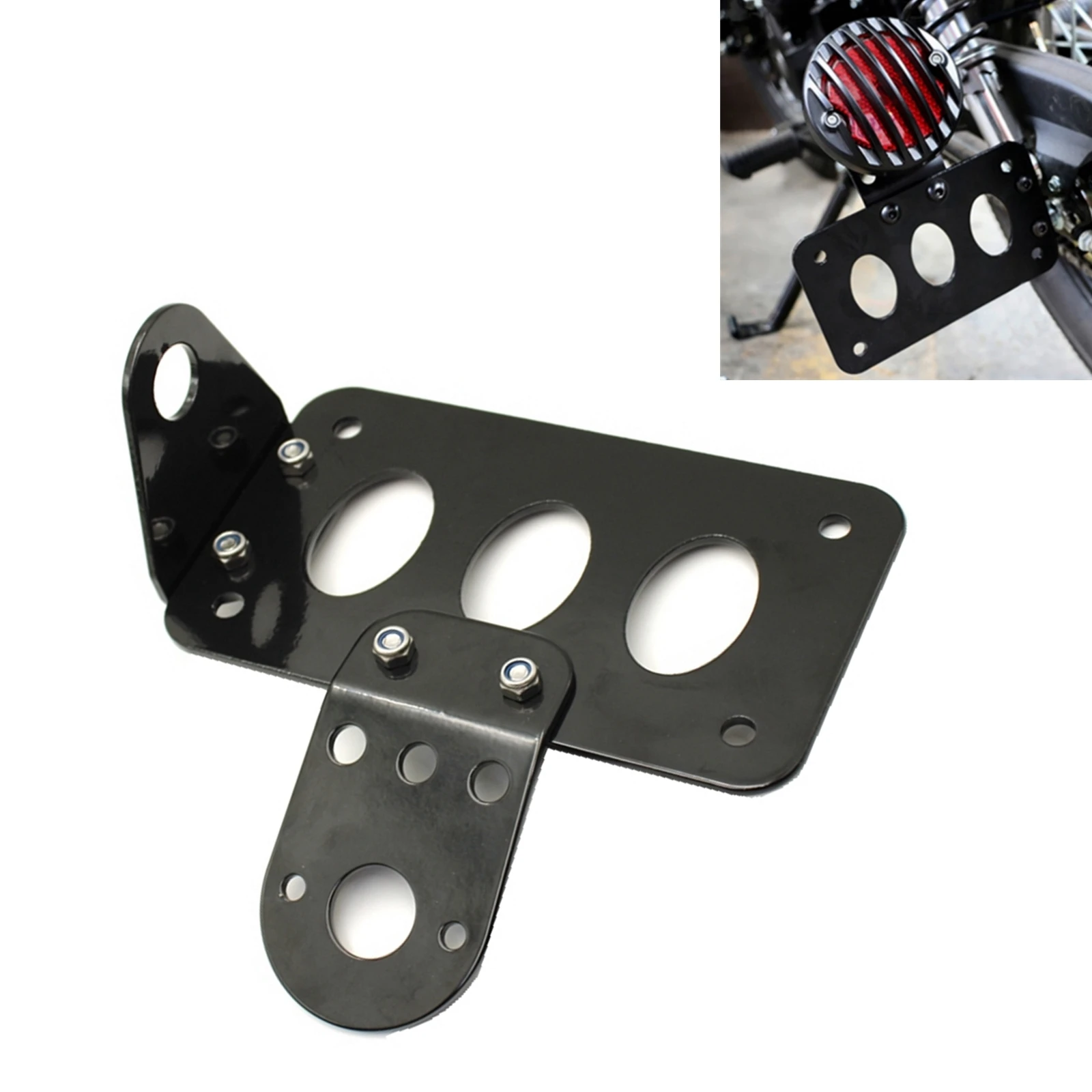 

For Harley Bober Chopper Rear Side Mount License Plate Bracket Holder Cover