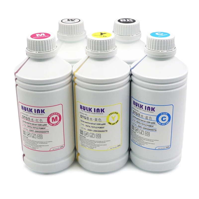 1000ml DTG Ink For DX5 DX6 DX7 TX800 I3200 Textile Garment Ink For Epson L1800 1390 R1900 R3000 9600 4800 F2000 F2100 Printer
