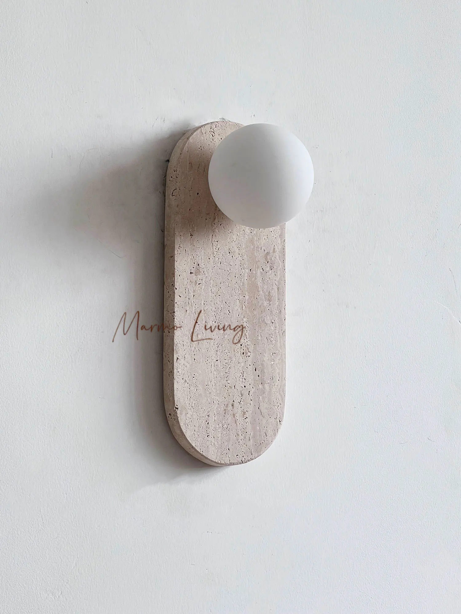 

Wabi Sabi Natural Travertine Wall Lamp for Bedroom Living Room TV Background Eye Protection