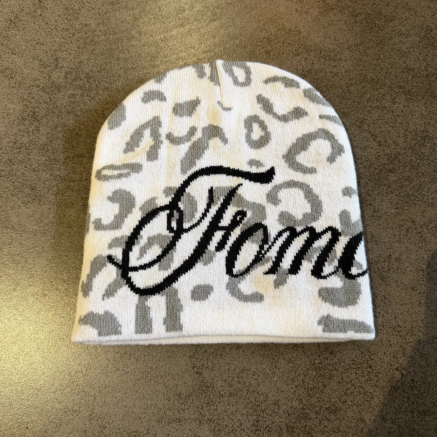 Leopard Print Retro English Jacquard Knitted Hat Unisex Warm Winter Street Fashion Color Matching Ins Style 2026 New